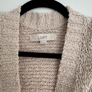 LOFT Women's Beige Knit Cardigan